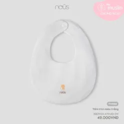 White Round Baby Bib – Soft, Absorbent & Comfortable
